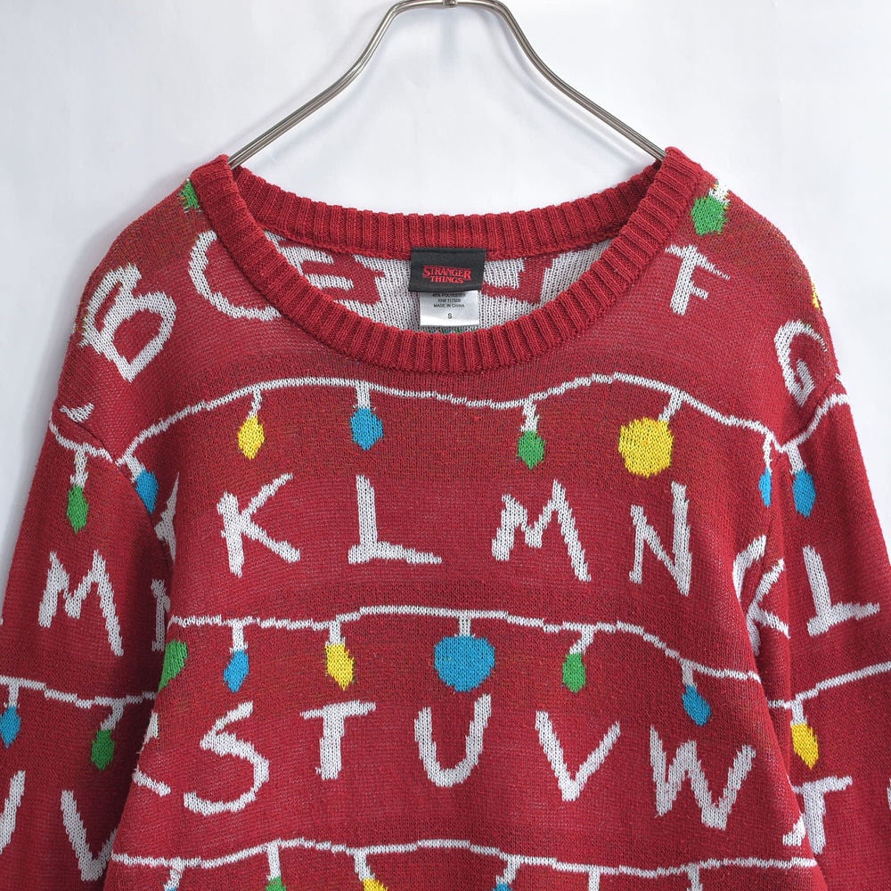 STRANGER THINGS ストレンジャーシングス 総柄 ニット プルオーバー
