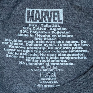 【MARVEL】2XL ビッグシルエット ロゴ プリント オフィシャル 公式 Tシャツ アベンジャーズ スパイダーマン アイアンマン マイティソー ハルク キャプテンアメリカ  アメコミ マーベル メキシコ製 半袖 US古着