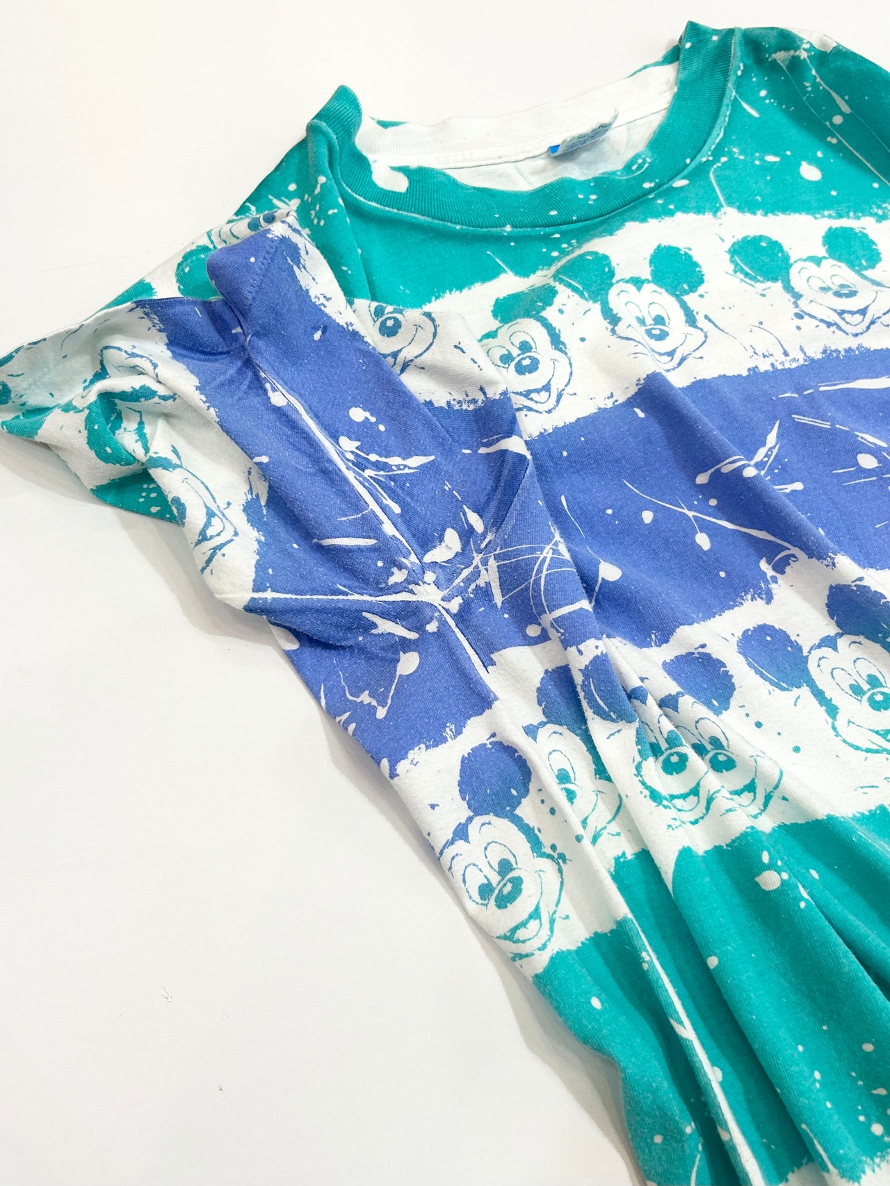 80〜90s MICKEY "All OVER PATTERN"Tee MADE IN USA Size XL程