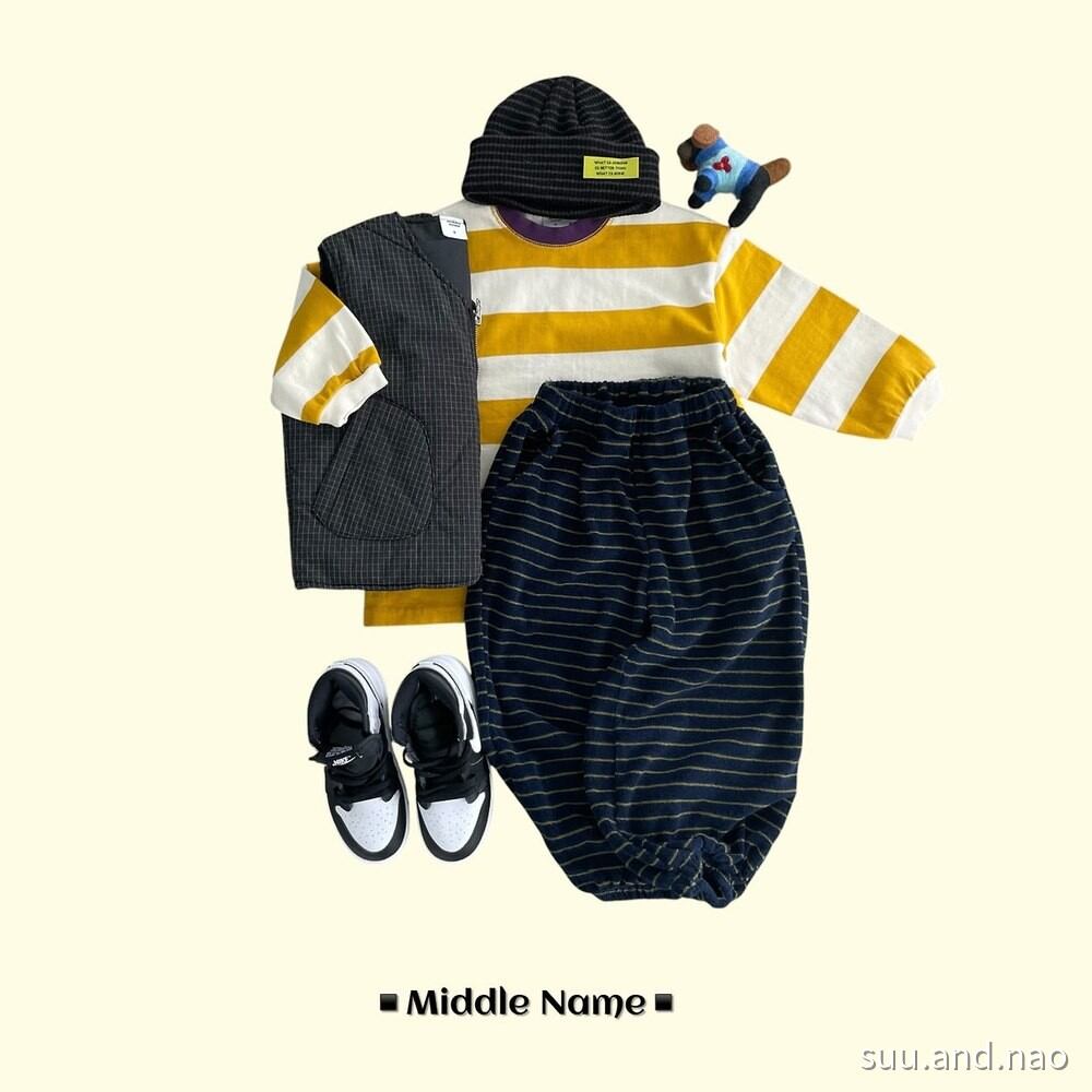 取寄:middlename ミルク配色ボーダーT※送料無料