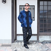 KUON / Vintage Boro Patchwork V-neck Jacket