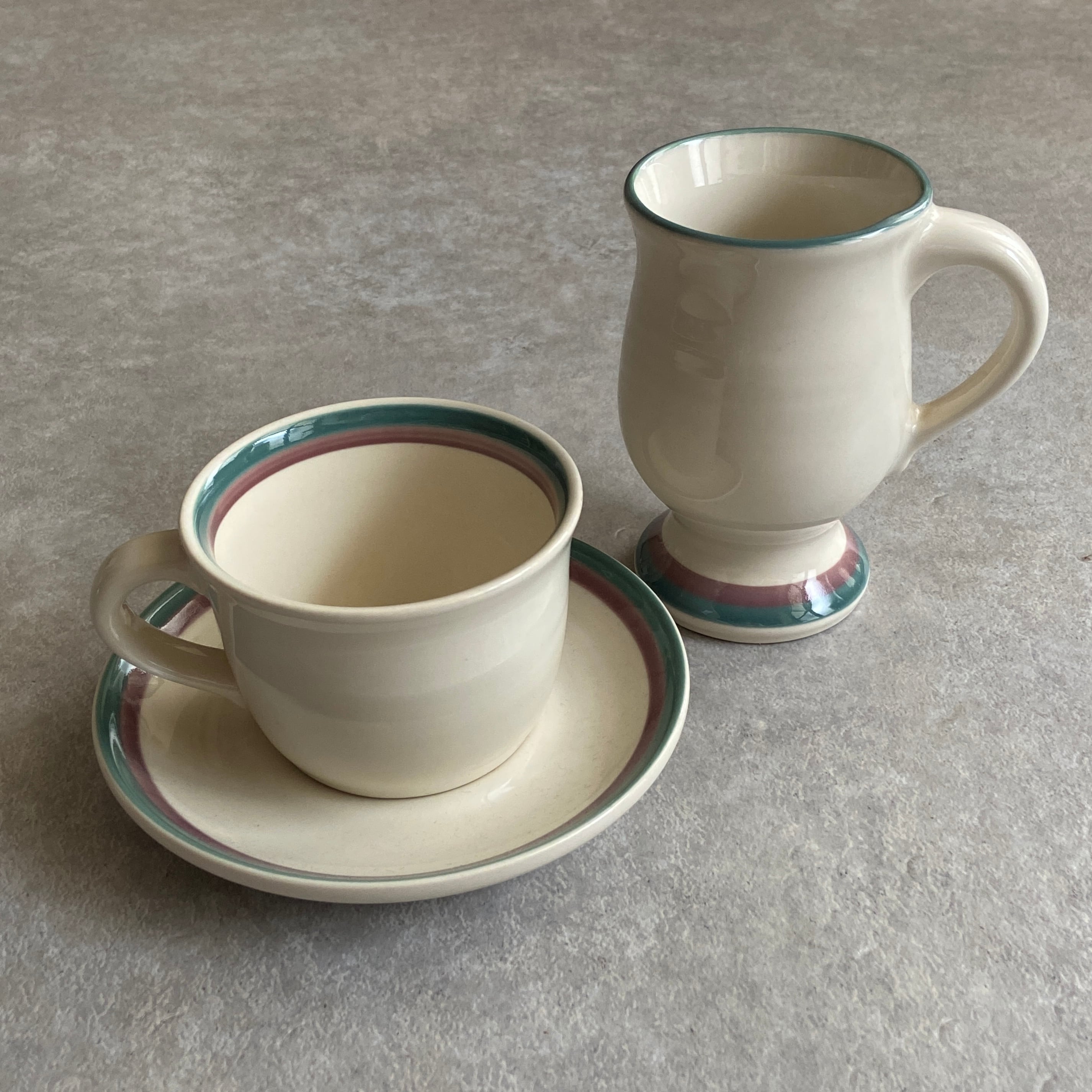 1990s Pfaltzgraff Juniper Cups & Sosa & Mugs Set H416