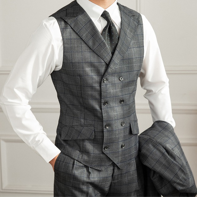 レトロチェックベストジャケット KA0754