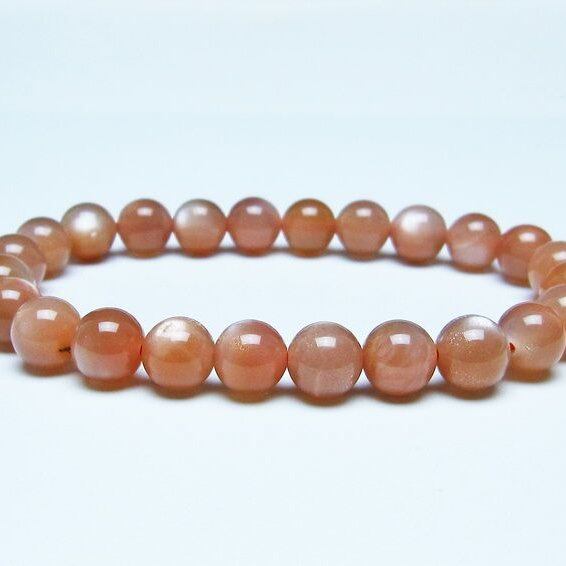 オレンジムーンストーン ブレスレット 8mm 一点物 メール便可 [M便 1/10] 111-48617