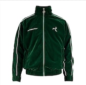 【即日発送】リッチベルベット ラインジップジャケット【Green】(gr44)