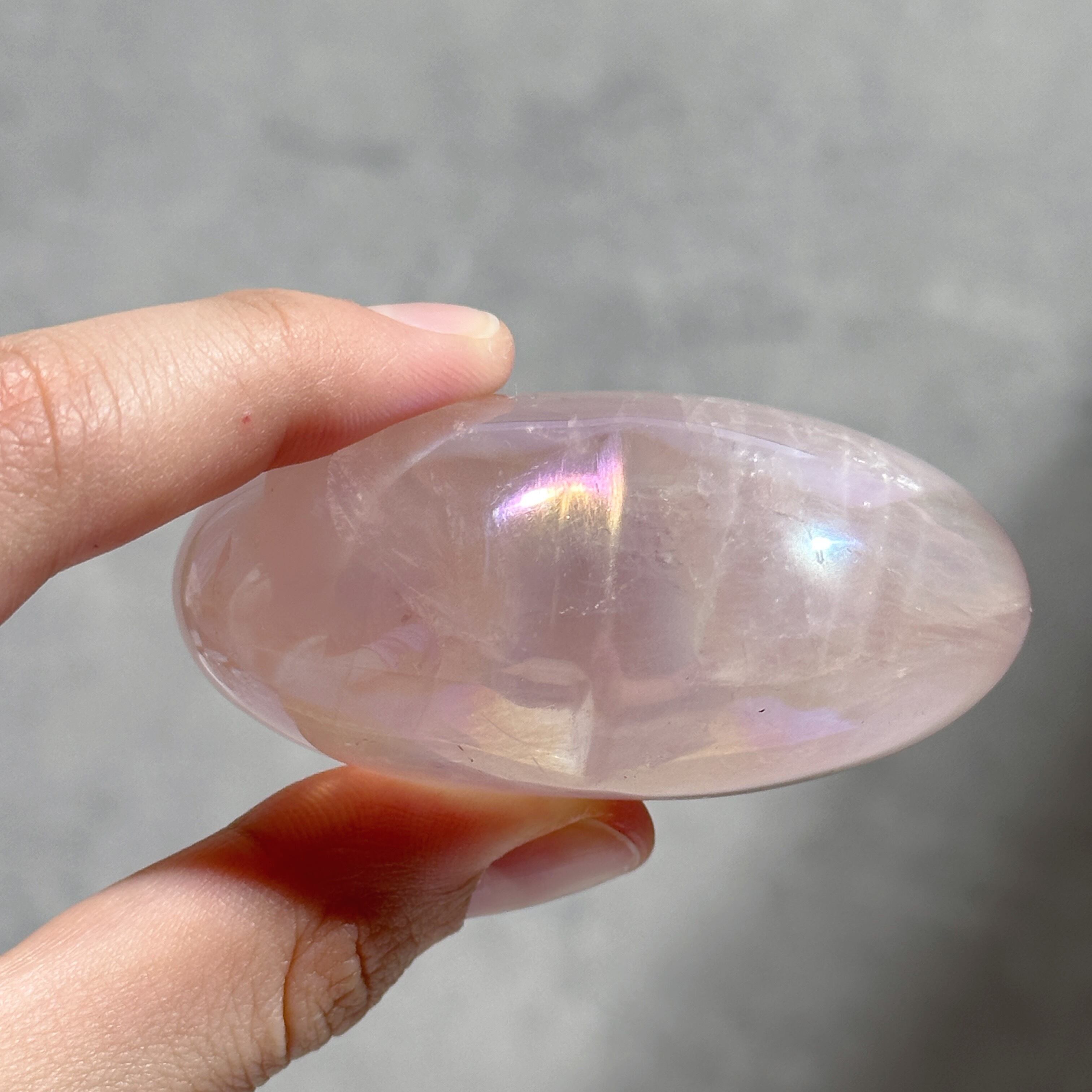 ぷっくり♡エンジェルオーラローズクォーツ ハート61♡Angel Aura Rose