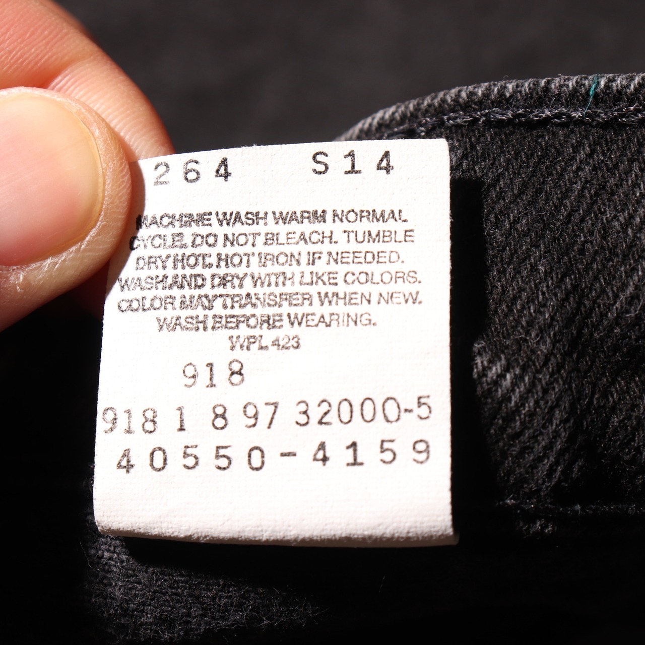 美品 30×30 Levi’s 550 USA オレンジタブ サルファーブラックデニムパンツ リーバイス