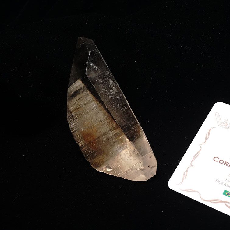 レムリアンシード ダブルポイント 原石 シトリンクォーツ スモーキークォーツ ブラジル ミナスジェライス州 コリント産 証明書付属 一点物 271-249