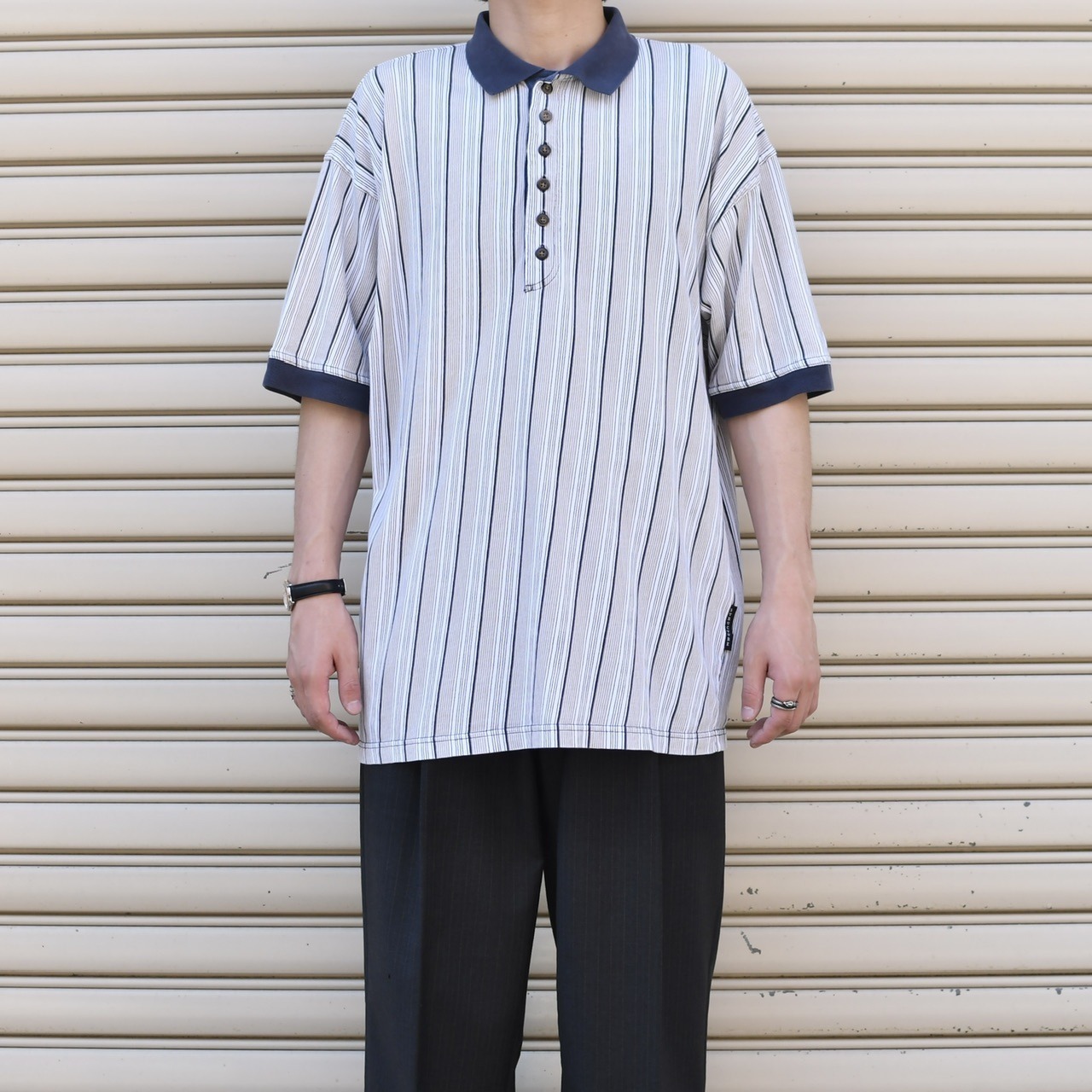 STRUCTURE multi stripe polo shirt