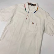 DAKS GOLF ダックス ゴルフ 鹿の子 半袖 ポロシャツ LL /白 ホワイト/メンズ/日本製