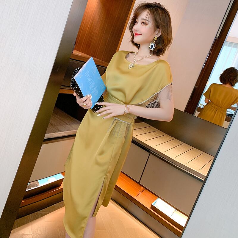 スリーブウェストスリットドレス MIUCO84661136312