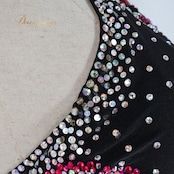 社交ダンス 衣装 ラテン ドレス ワンピース 黒 ピンク デモ 競技 ダンス パーティ 発表会 フリル 豪華 かわいい 華やか 日本製 ブラック系 ピンク系 ドレッシー 発表 おしゃれ 踊りやすい パーティー 社交ダンス衣装 レディース ステージ衣装