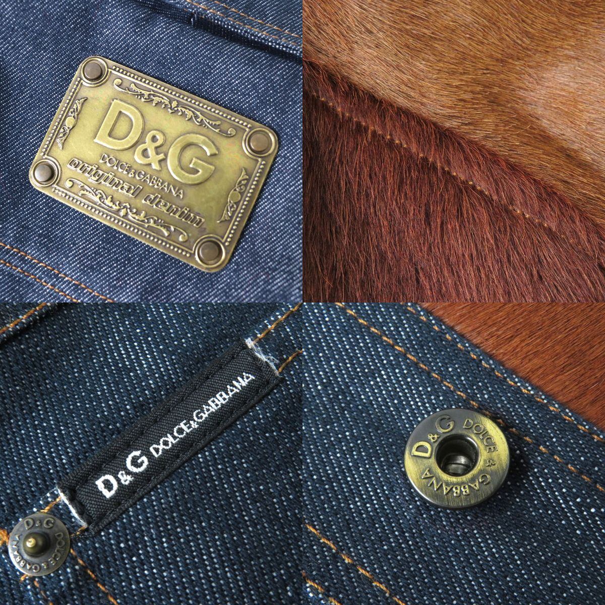 極美品△D＆G ドルチェ＆ガッバーナ 裏地チェック柄 バックロゴ