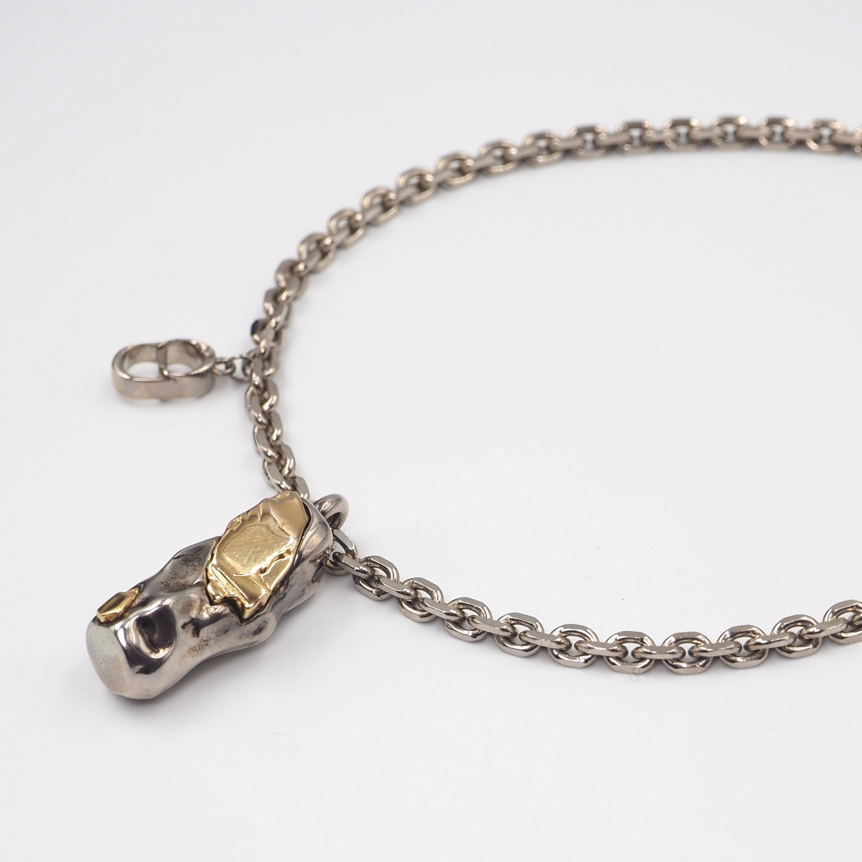 【美品】 Dior トーテムネックレス CDロゴ シルバー ゴールドGP メンズ Christian Dior CDロゴ GP ゴールド 【美品】 Dior トーテムネックレス