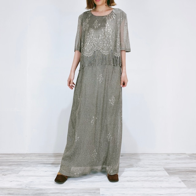 ◼︎80s vintage glitter fringe dress from Canada◼︎