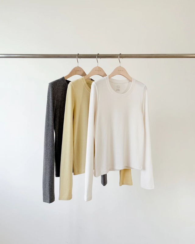 (予約) ounce / Dove wool tencel tee 3color