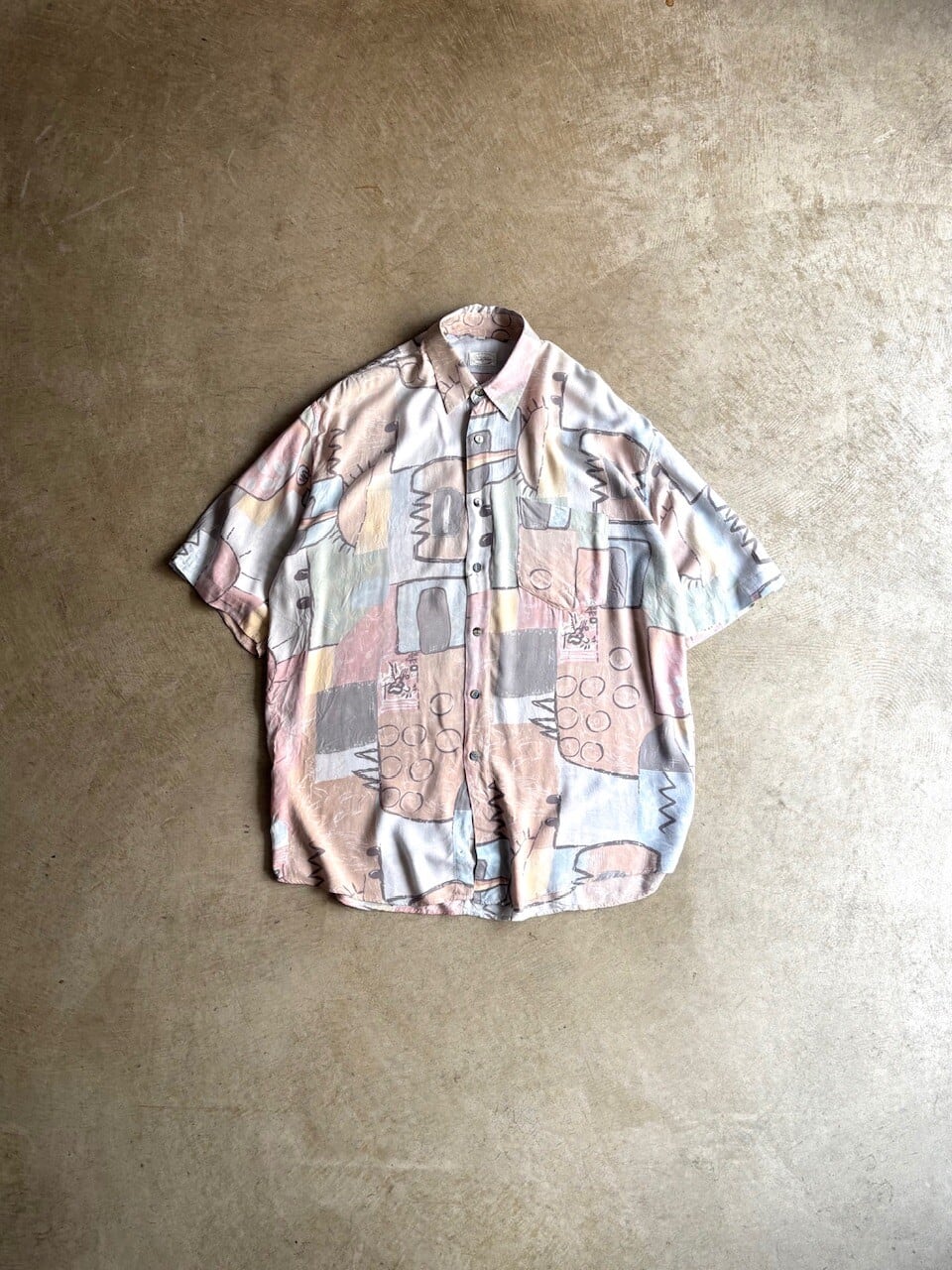 80's-90's Tino Tresan FIRENZE “ABSTRACT ART RAYON SHIRTS”