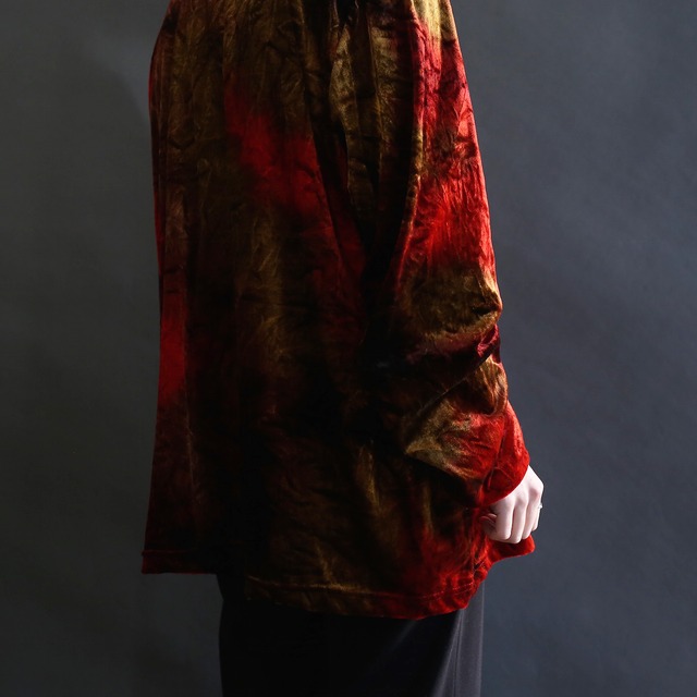 gradation pattern velours cut-sew