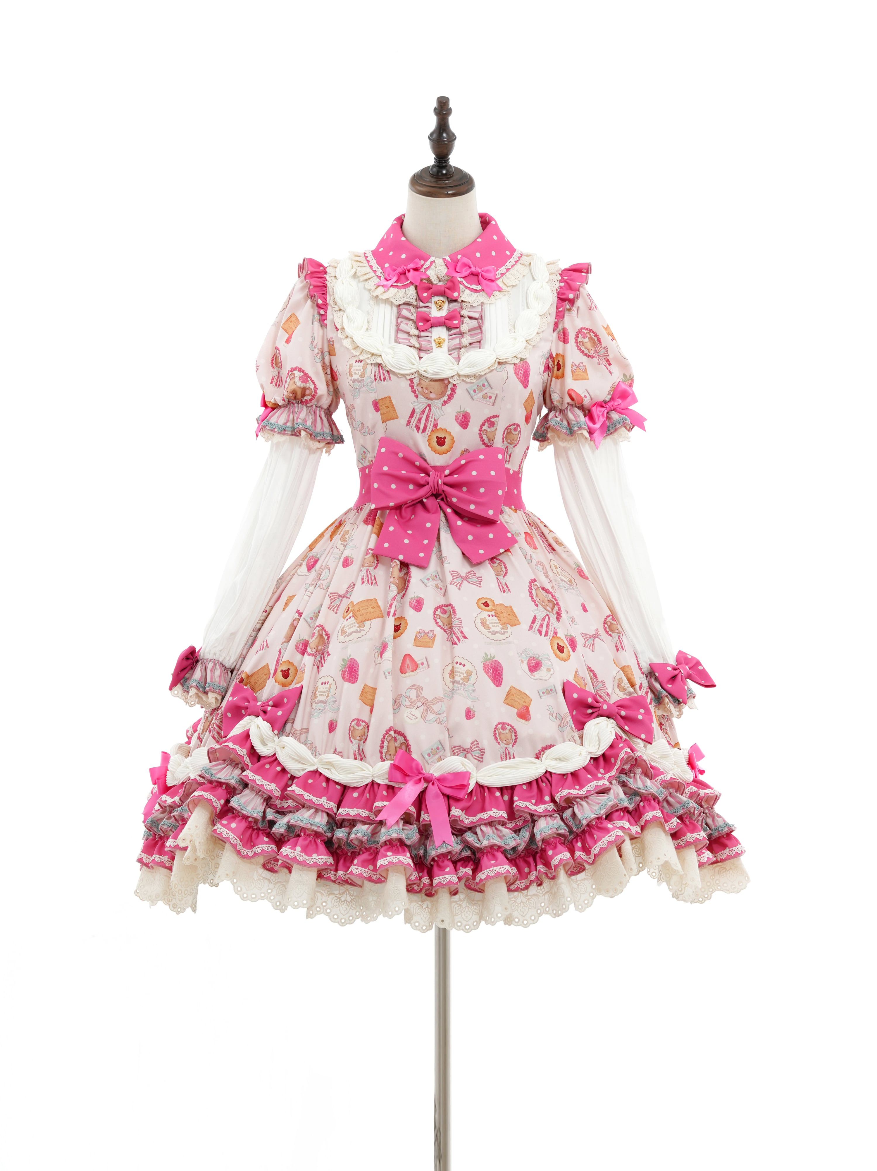 二次生産分〉TEDDY STRAWBERRY LABEL ホイップデコラワンピース