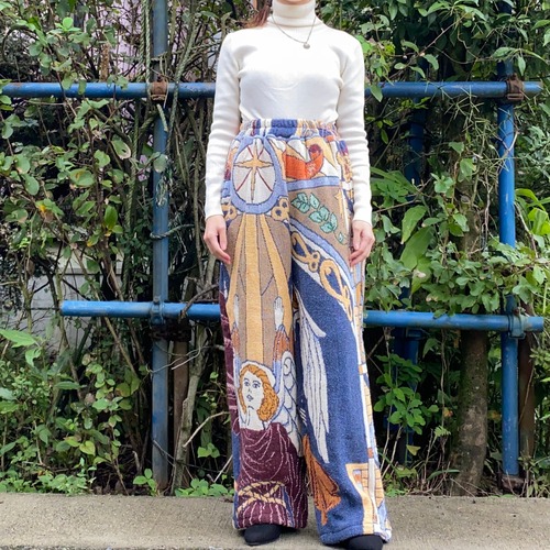 Handmade jacquard pants angel
