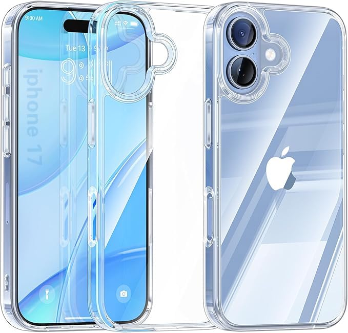 iPhone17対応 スマホケース クリア 黄変防止 耐久性 耐衝撃 衝撃吸収 iPhone17専用 薄型 軽量 ワイヤレス充電対応 PC+TPUクリアケース ソフトタッチ 滑り止め 落下防止 アップル17 6.3インチ 全面保護 米軍MIL規格 指紋防止 ストラップホール付き