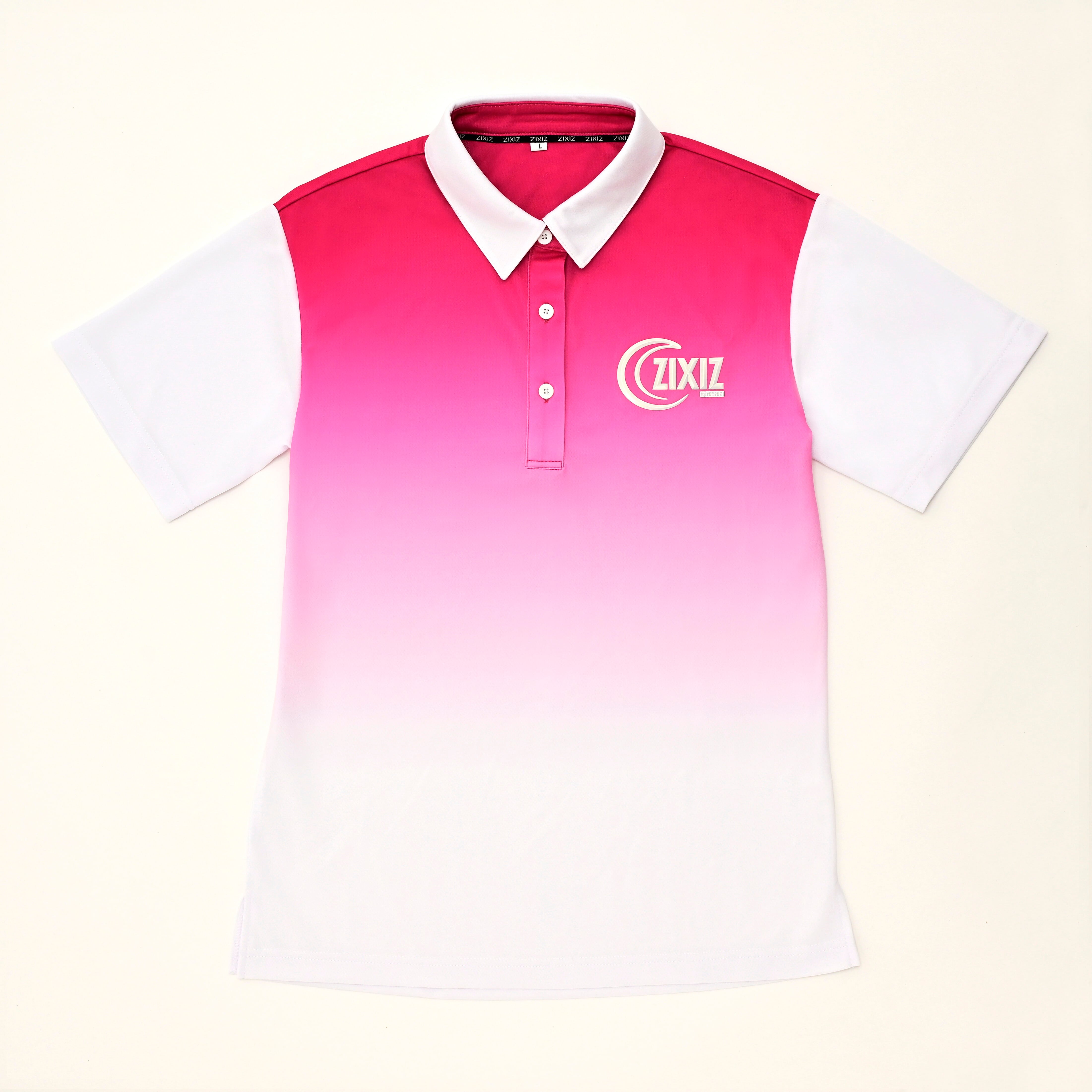 ピンク✕グラデーション【レディース半袖ポロシャツ】ZIXIZ-24PSSSL-PKGR