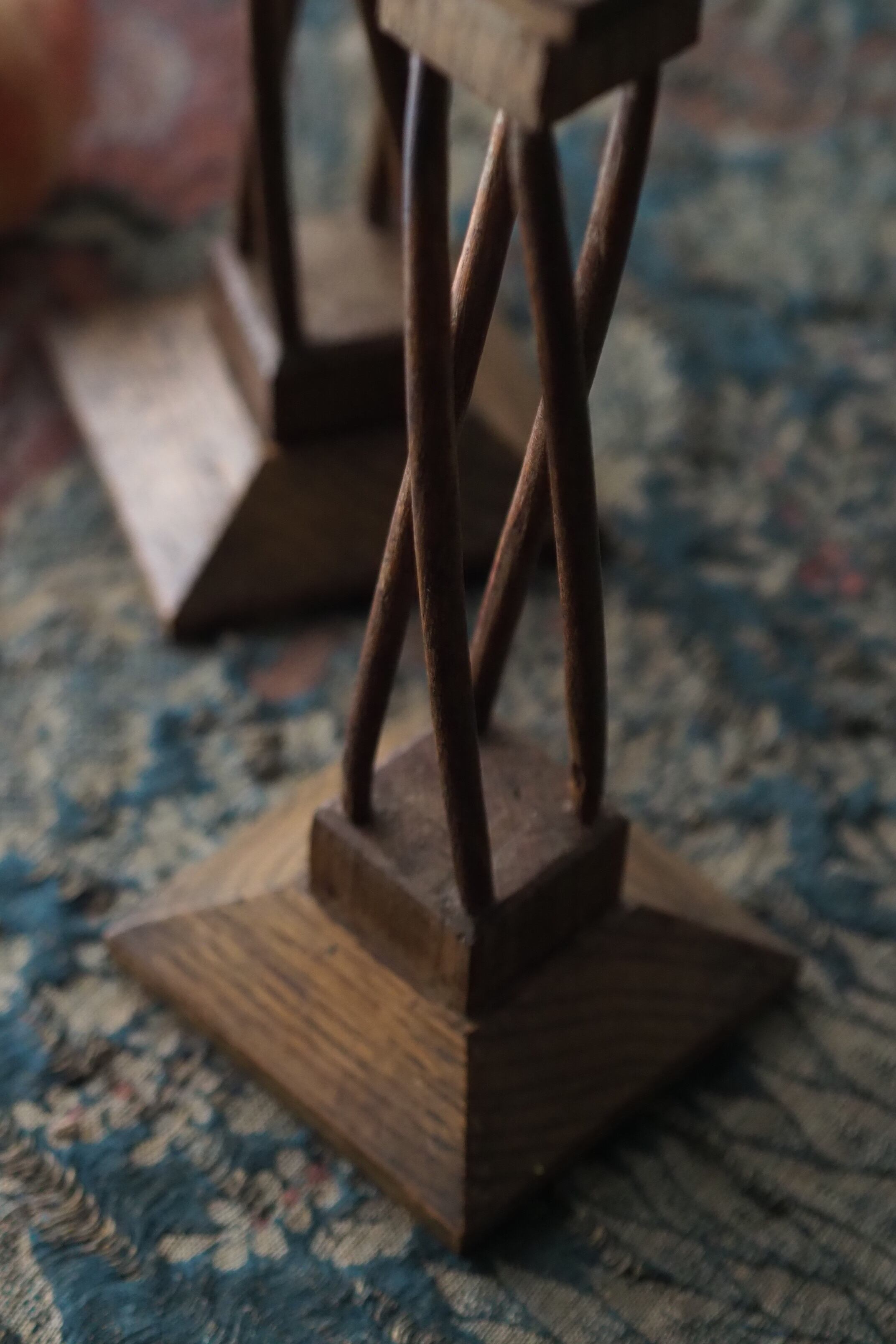 アールデコ ペア燭台-antique pair wood candle stand | アンティーク