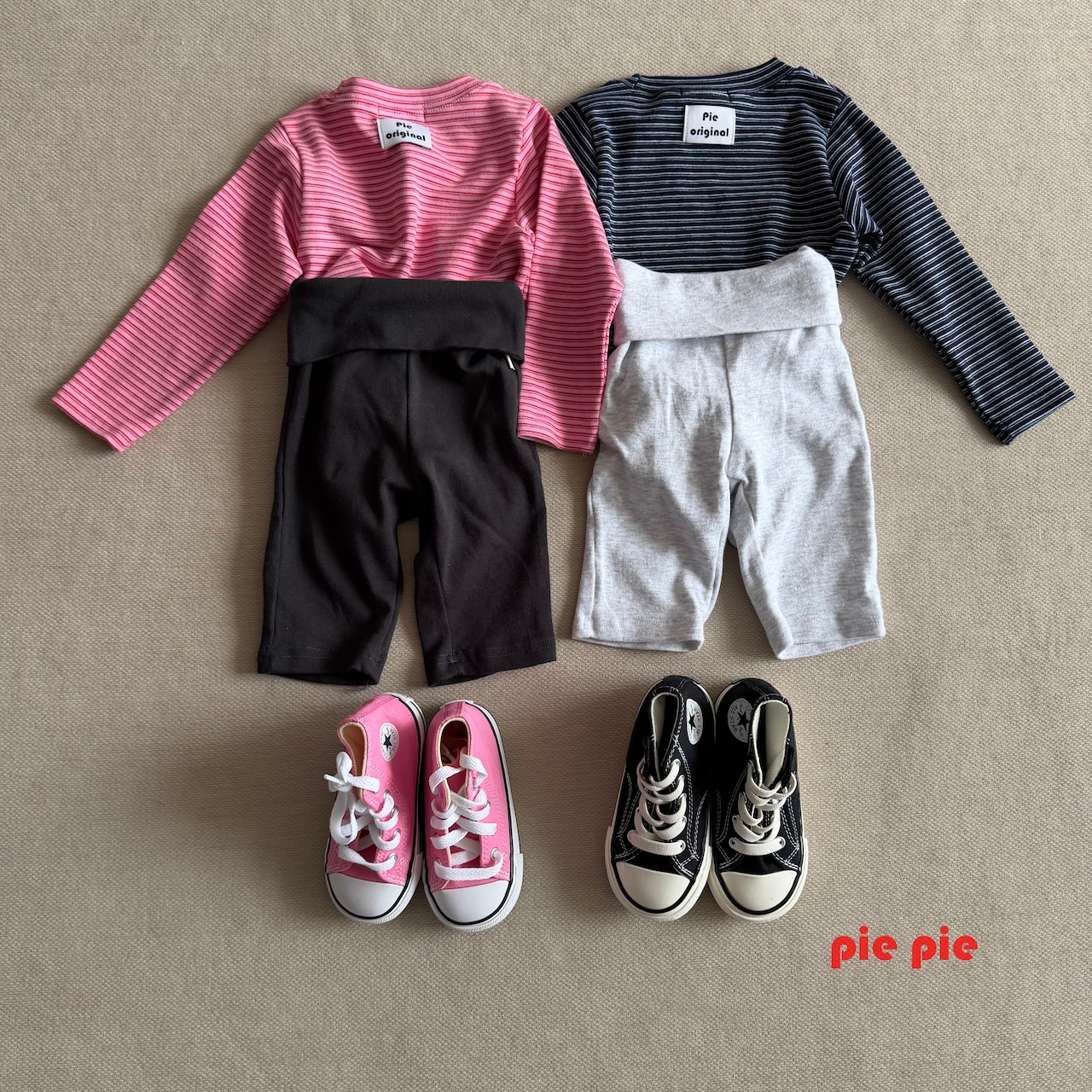 【取寄/韓国直送】pie 26/AU イチゴ牛乳ボーダーTシャツ|秋服|韓国子供服