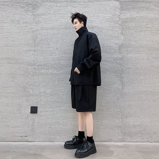 予約販売】メンズ セットアップ 上下 ハーフパンツ 長袖シャツ