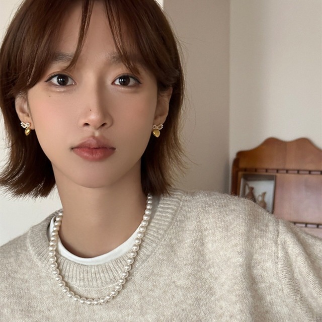 erban優しいリボンパール＆愛心ピアス 2s