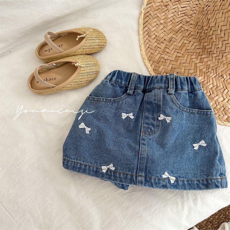 デニムスカート2枚セットです❢ 予約」80-130cm デニムスカートパンツ お揃いコーデ 子供用 新作ベビー