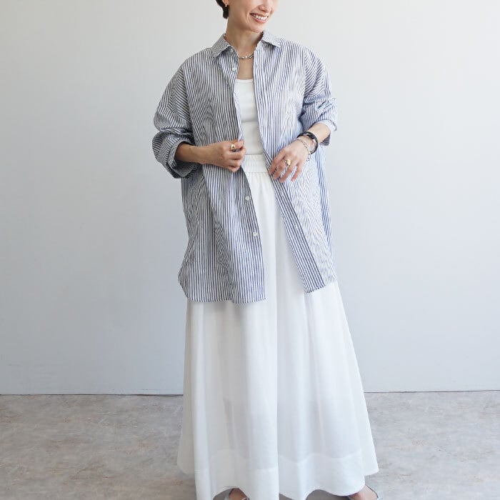 麻ストライプシャツ | FASHFREN/ファッシュフレン