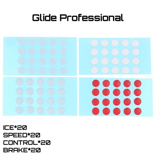 【GORIO】Glide Professional 汎用PTFEマウスソール 全種類セット 直径6mm(ICE*20,SPEED*20,CONTROL*20,BRAKE*20)