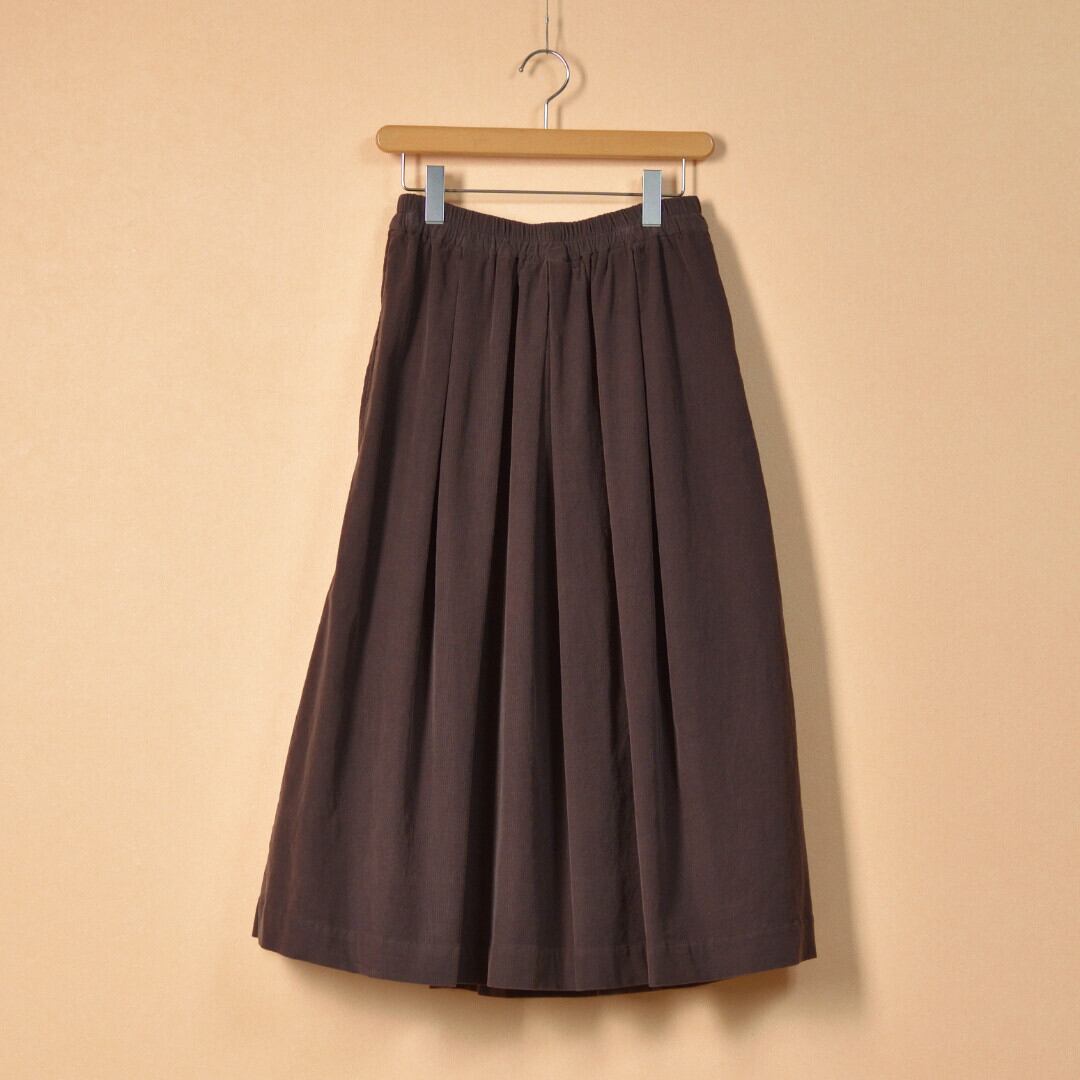 Sarahwear サラウエア アズマダキ・ファインコーデュロイ・ボックスタックスカート・ブラウン 今冬は一枚欲しいコーデュロイスカート【送料無料】