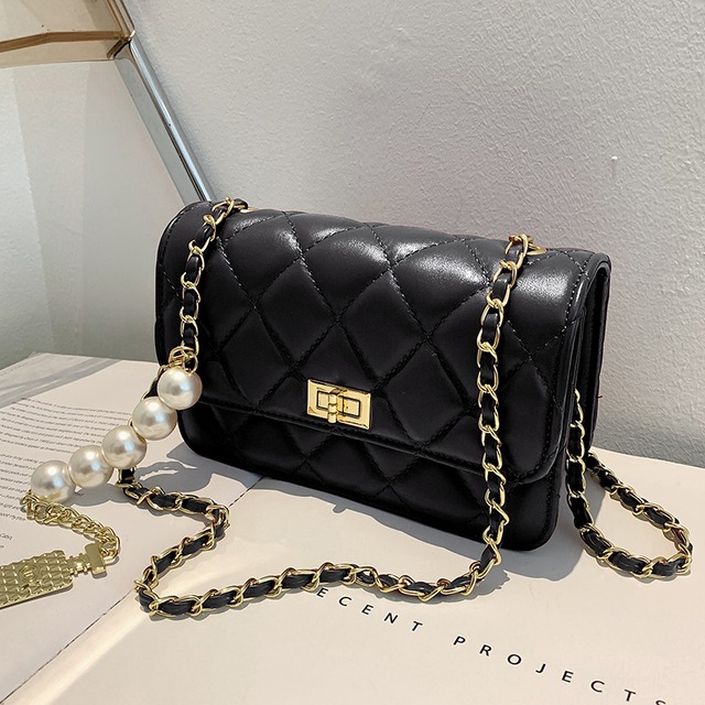 刺繍チェーン スクウェア メッセンジャーバッグ 手作りハンドバック46117440852