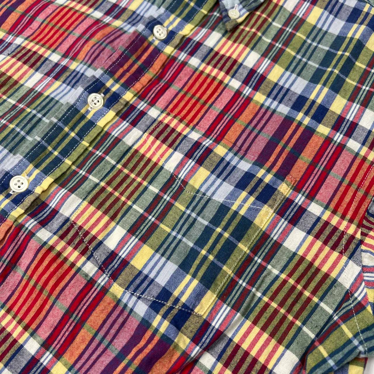 VAN JAC ヴァンヂャケット マドラスチェック柄 BD 半袖シャツ サイズ M /マルチ