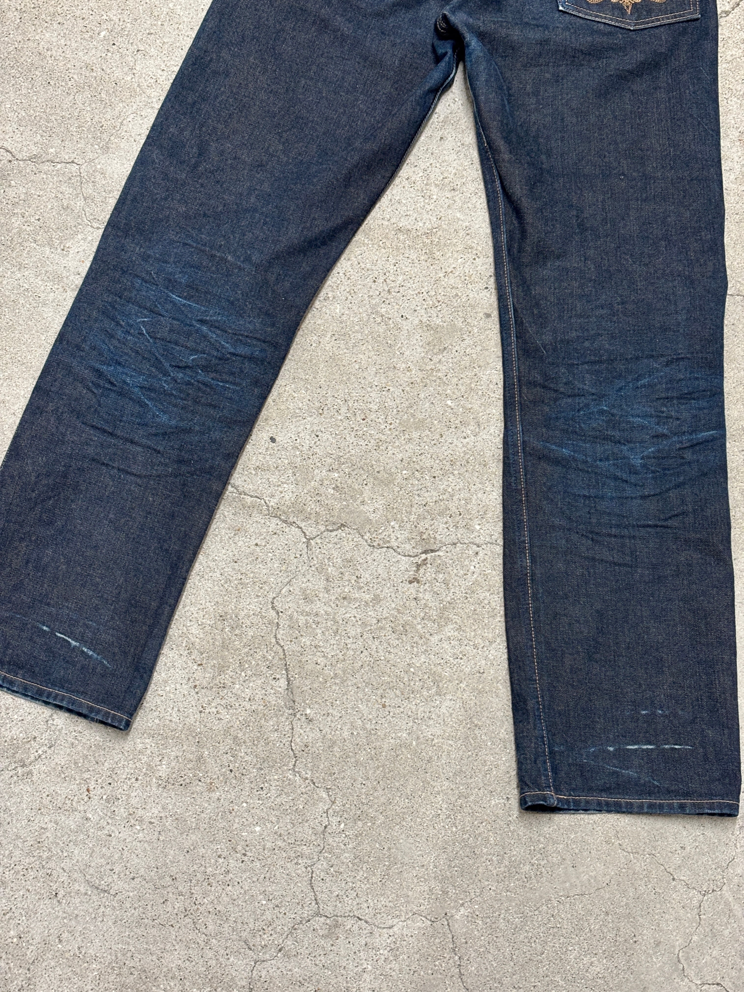 00s A BATHING APE × STASH/Denim pants/S/デニムパンツ/刺繍ロゴ