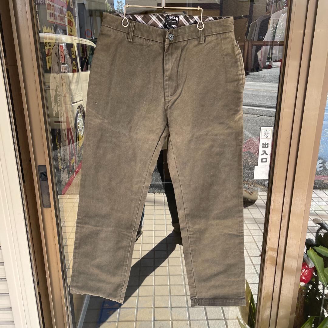 タグ付 STUSSY ステューシー チノパン グレー？ オリーブ？ W32 