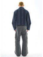 54A0 Pleated Trousers Geometric Texture