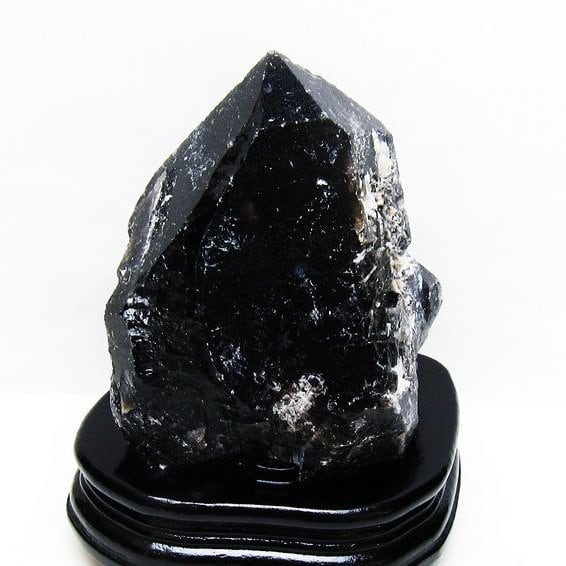 1.7Kg 黒水晶 原石 モリオン 原石 山東省産 台座付属 一点物 181-4524