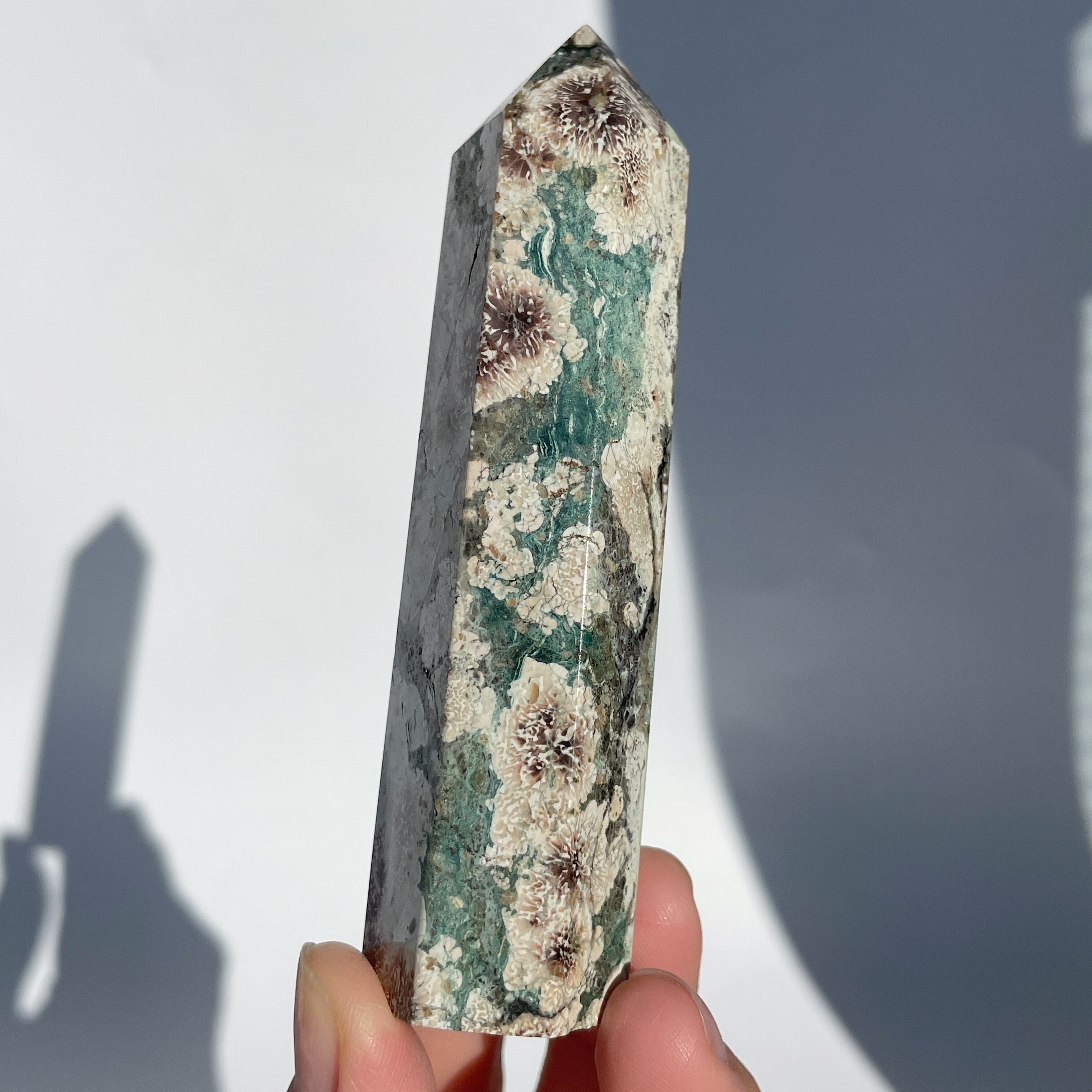 グリーンフラワージャスパー タワー04◇ Green Flower Jasper ◇天然石