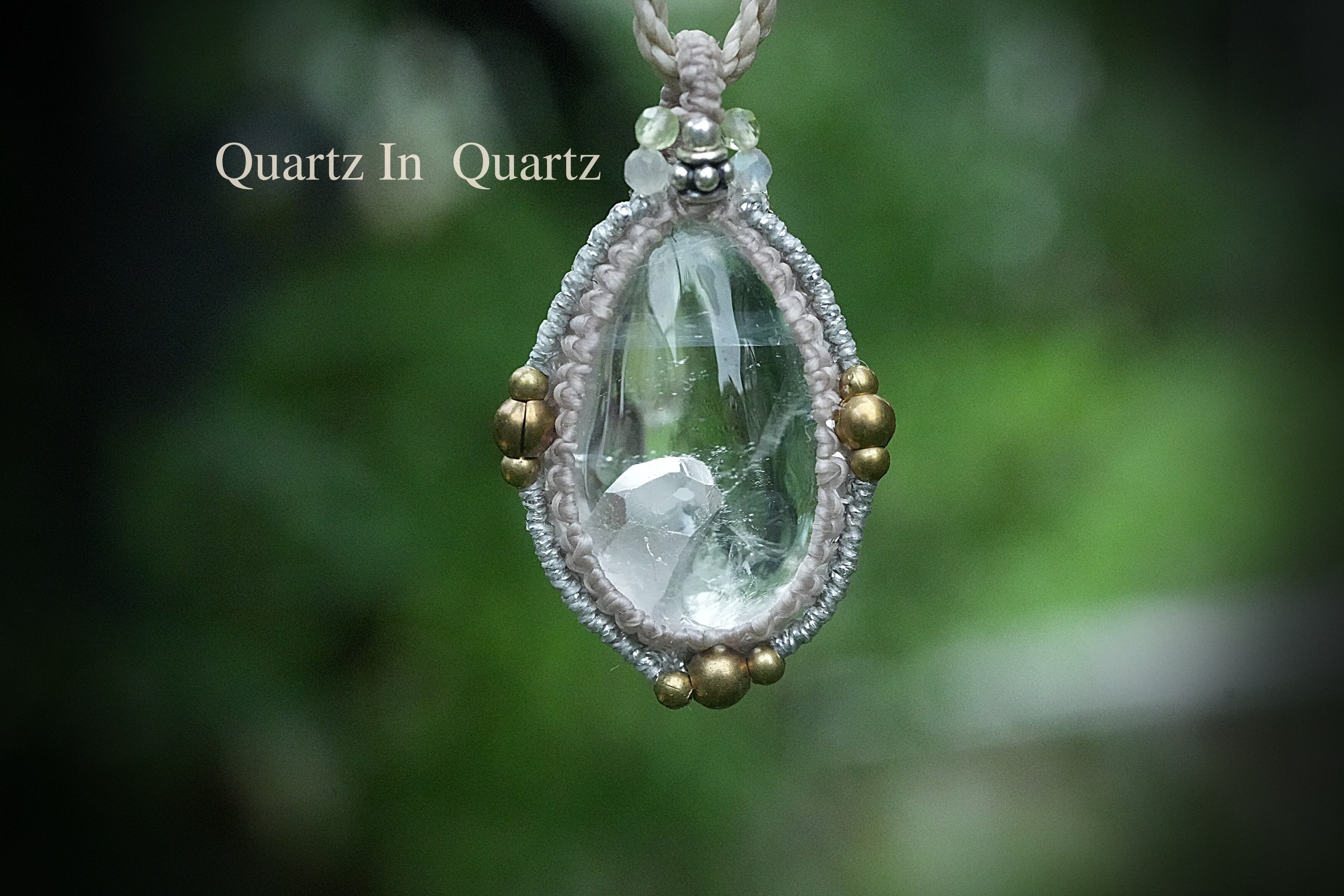 水晶から成長★クォーツインクォーツマクラメネックレス2047