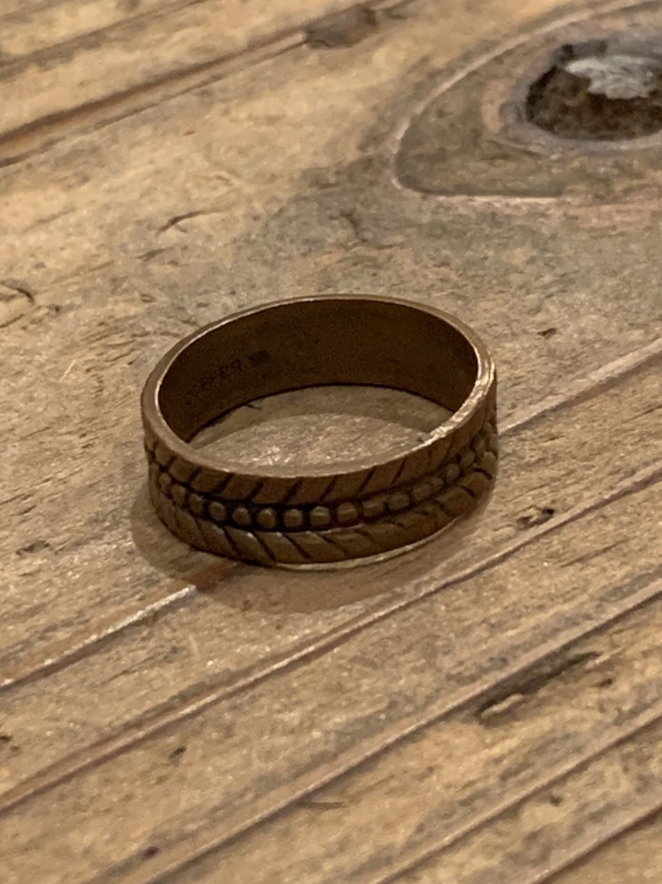 1970's Carving Design Copper Ring