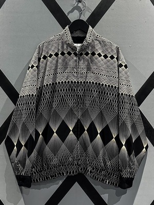 【X VINTAGE】Diamond Total Pattern Vintage Loose L/S Shirts Jacket