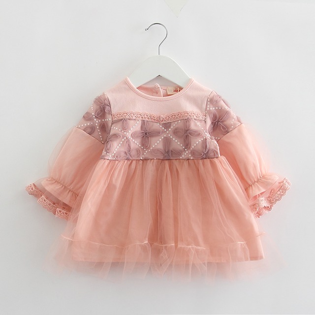 飾りチュールのふんわりチュニックワンピ(ピンク)