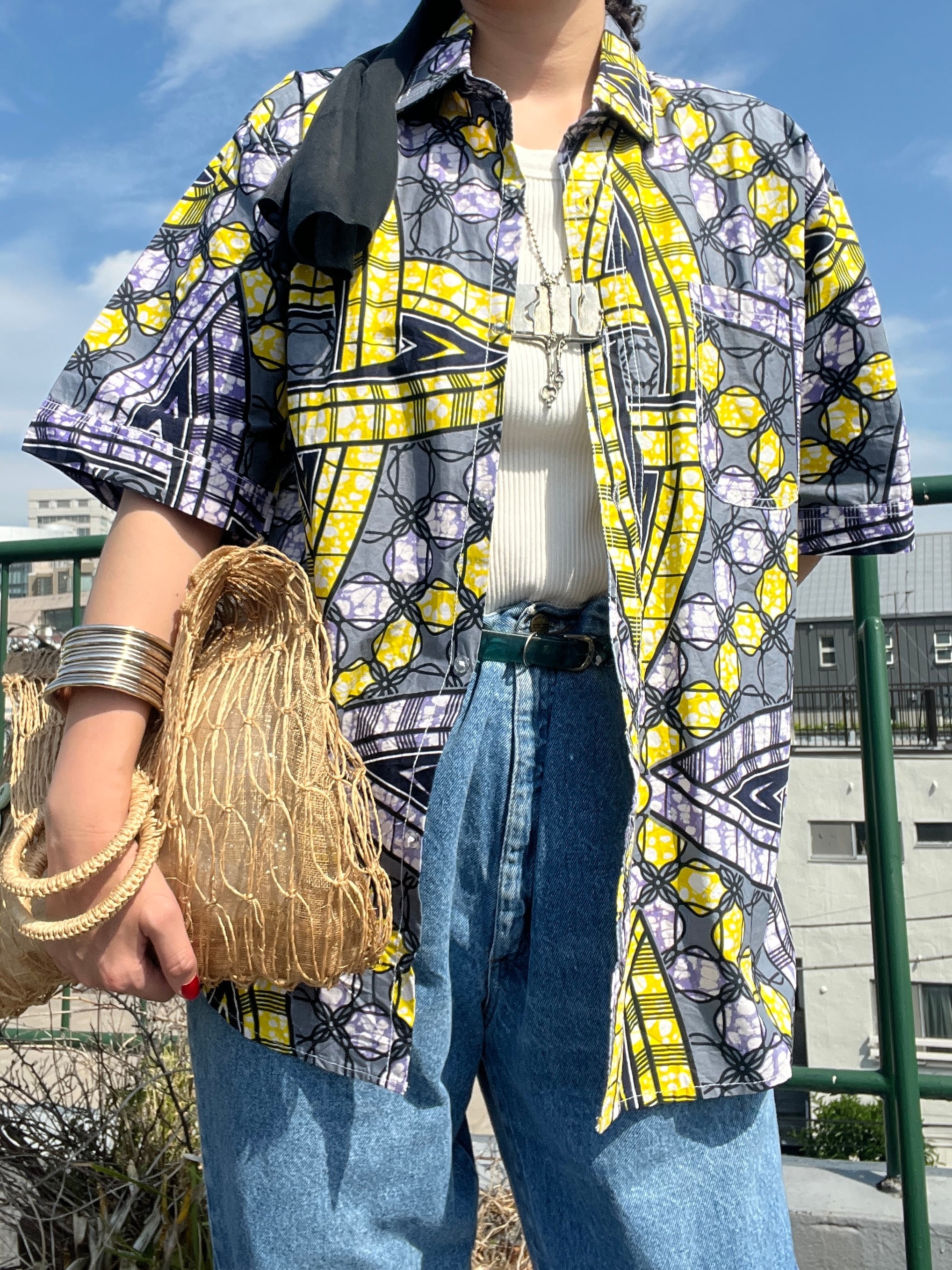 Vintage africanbatik cotton shirt