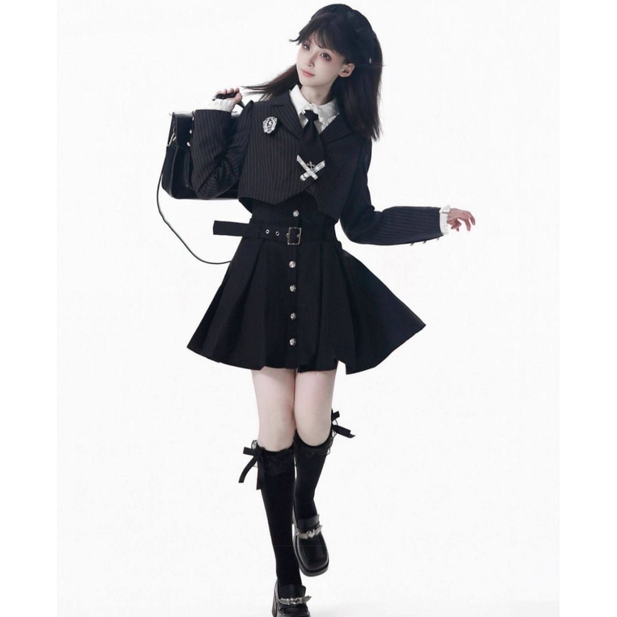 制服セット 学び舎シリーズ 「黒檀学苑」ラテックス制服セット（リボン付き） – lconic
