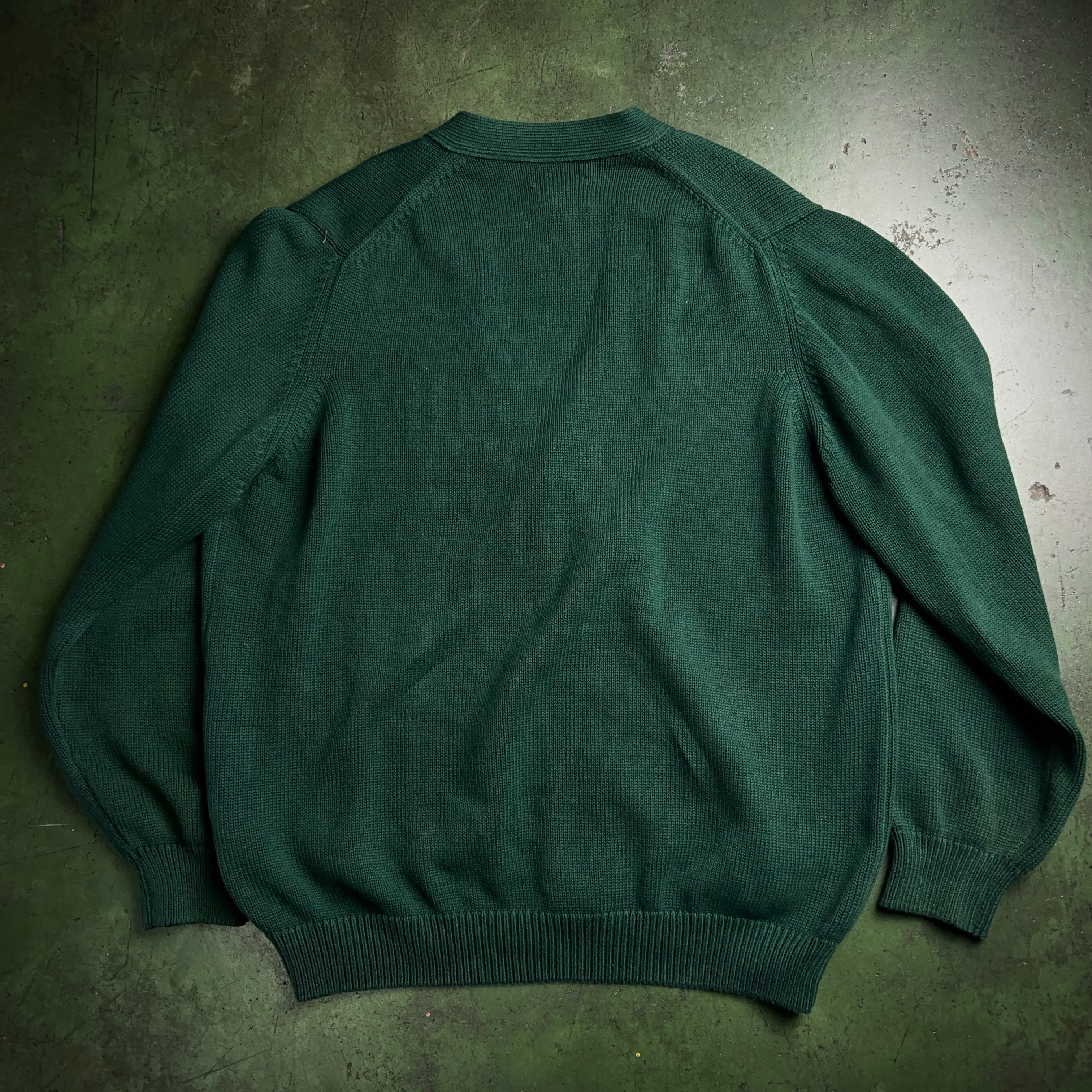 90's LANDS'END Cotton Cardigan Dark Green 90年代 ランズ 90's LANDS'END Cotton Cardigan Dark Green 90年代 ランズ