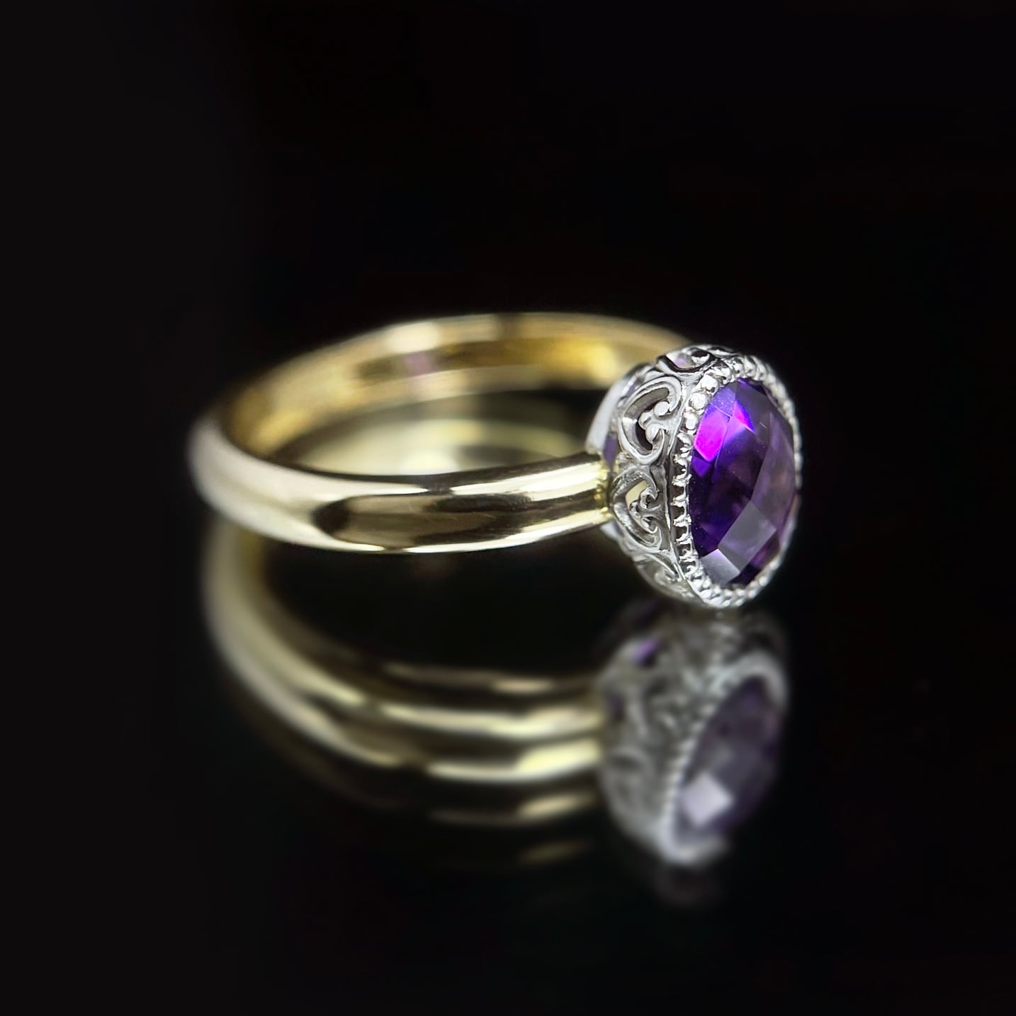 Cecile｜セシル リング (K18 ＆ Pt900) アメジスト | CheReine