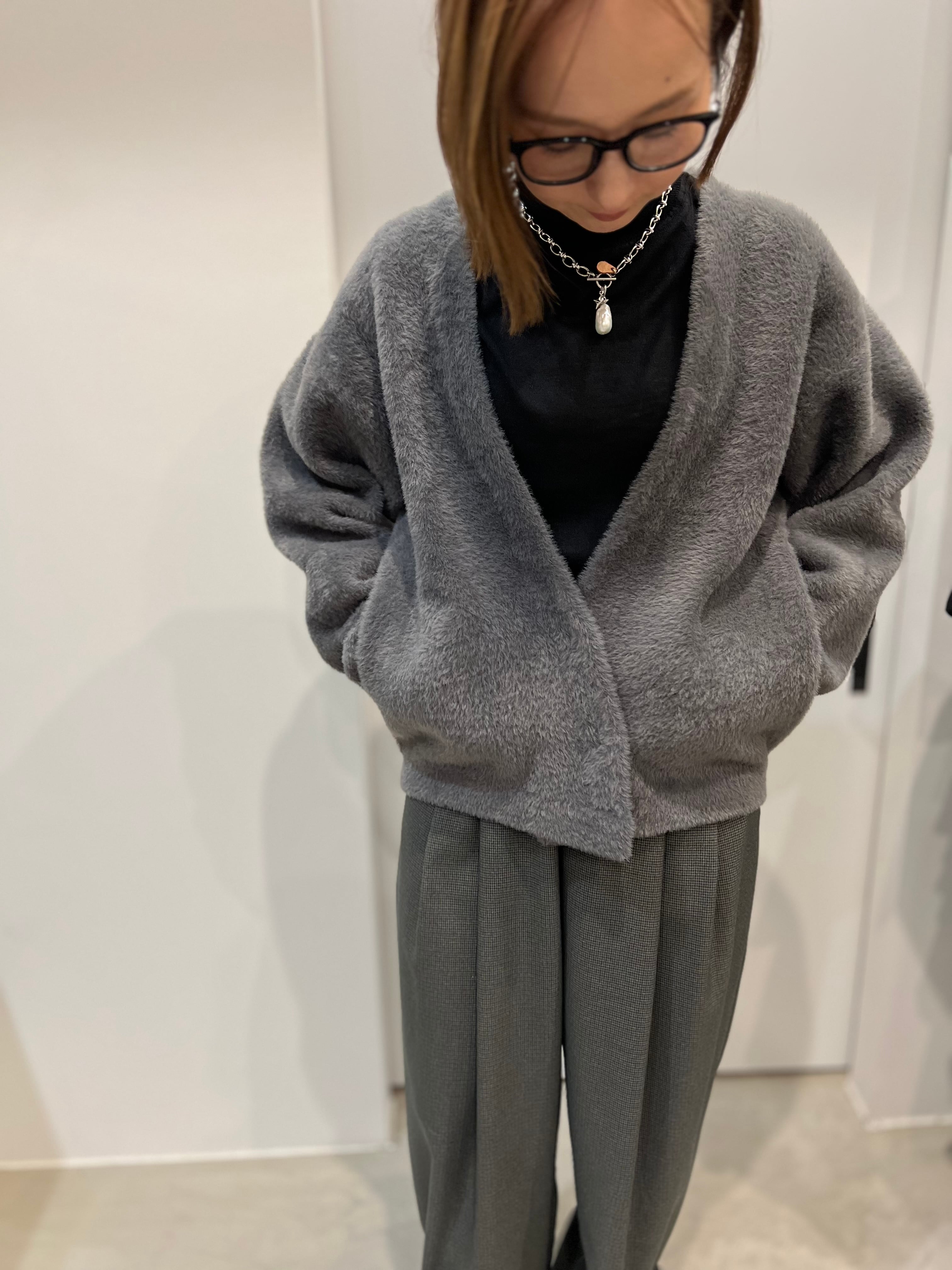 【DONA MARIE】フェザーヤーン二重臼カーディガン 888004